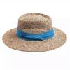 Bollrllr Women Wide Brim Seagrass Straw Hat with Ribbon Lady Vacation Sun Hats Panama Beach Cap view 1