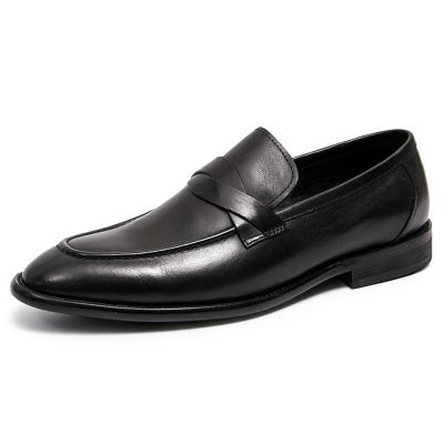 CHUUMEE Men's Dress Shoes Slip-on Loafers Men's Casual Leather Shoes (Black,7)