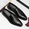 CHUUMEE Men's Slip on Loafers Men's Business Casual Leather Shoes (Black,6.5) view 2
