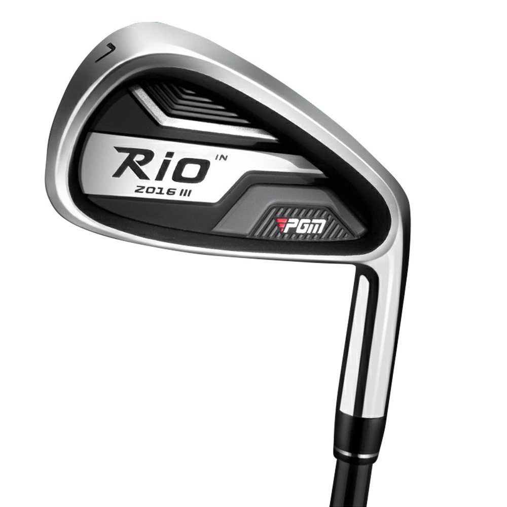 PGM Rio 7 Iron Golf Club for Men - Ultra-Low Center of Gravity Utility Iron with Graphite Shaft - Right-Handed Club for Practice and Competition - S Flex
