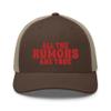 RIVEMUG All The Rumors are True Premium Trucker Hat Mid Crown Curved Bill Adjustable Cap Brown/Khaki view 2