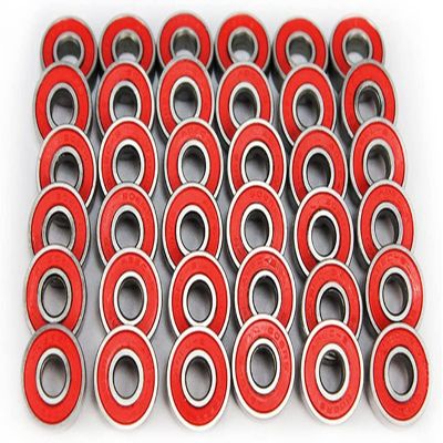 KOFORD Bearings 8pcs Pro 608RS ABEC-9 Bearings Roller Skate Scooter Snowboard Chrome Steel Inline Bearings Skateboard Mute Speed Bearing (Color : 8pcsred Bearings)