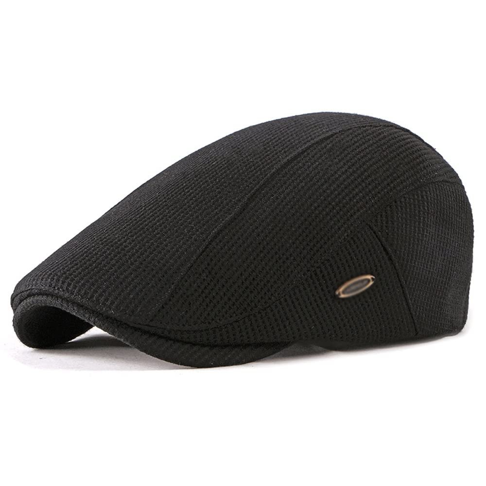 KANDUO Men's Flat Newsboy Hat Winter Spring Autumn Driving Cabbie Hunting Cap (Color : B, Size : Adjutable 55-60cm)