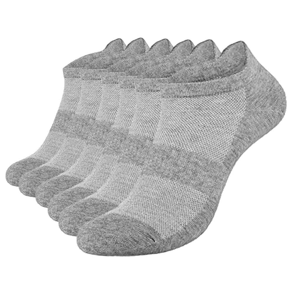 brookhaus Women Low Cut No Show Running Socks 6 Pairs - Cushioned Arch Support, Moisture Wicking Athletic Ankle Socks