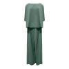 2 Piece Linen Set for Women Summer Outfits Casual Two Piece Pants Sets Loose Crop Linen Tops Wide Leg Capris Comfy Lounge Set A-Green view 4