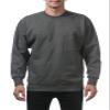Pro Club Men's Plain Blank Crew Neck Fleece Pullover Sweater (9oz), Charcoal, Large view 1