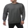 Pro Club Men's Plain Blank Crew Neck Fleece Pullover Sweater (9oz), Charcoal, Large view 4