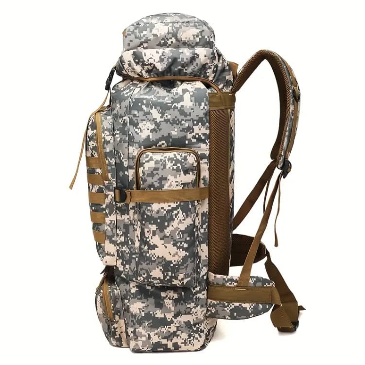 80L Tactical Molle Backpack Rucksack Camelflage Grey Great For Outdoor | Camping Backpack For Men