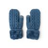 Britt's Knits Warm Knit Mittens with Plush Lining and Texting Fingertip for Women One Size - Blue view 1