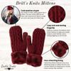 Britt's Knits Warm Knit Mittens with Plush Lining and Texting Fingertip for Women One Size - Blue view 2