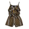 2t Romper Girl Toddler Girls Sleeveless Floral Prints Bowknot Romper Jumpsuit Clothes Kids Dressy (Brown, 5-6 Years) view 1