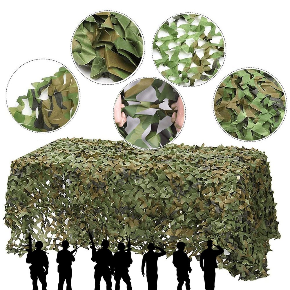 Camouflage Netting, Camo Netting Camouflage Net Bulk Roll Army Lightweight Camo Net 3x4M 4x6M 5x8M 6x6M 8x8M for Decorations, Hunting, Camping, Shooting, Sunshade ( Size : 15x15m/49.2x49.2ft )
