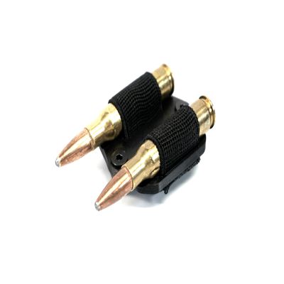 Multi-Caliber Universal 2rd Spare Round Holder Matchsaver up to 50 BMG - Metal or Plastic (Anodized Aluminum 2 Piece)