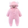 3 Month Gender Neutral Clothes Infant Newborn Baby Boys Girls Long Sleeve Patchwork Fleece 3 Month (Pink, 6-9 Months) view 1