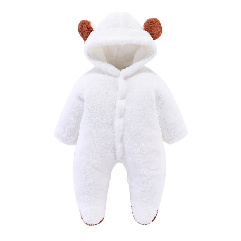 3 Month Gender Neutral Clothes Infant Newborn Baby Boys Girls Long Sleeve Patchwork Fleece 3 Month (White, 6-9 Months)