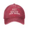 Hatzooney Shit Show Crew Member Hat Premium Baseball Hat Funny Caps for Men Women,Unisex,Ideas Gifts, 032.red view 1