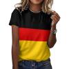 Linkasi German Flag Women's Summer Short Sleeve T-Shirt Long Sleeve Crewneck Tops M view 1
