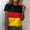 Linkasi German Flag Women's Summer Short Sleeve T-Shirt Long Sleeve Crewneck Tops M view 2