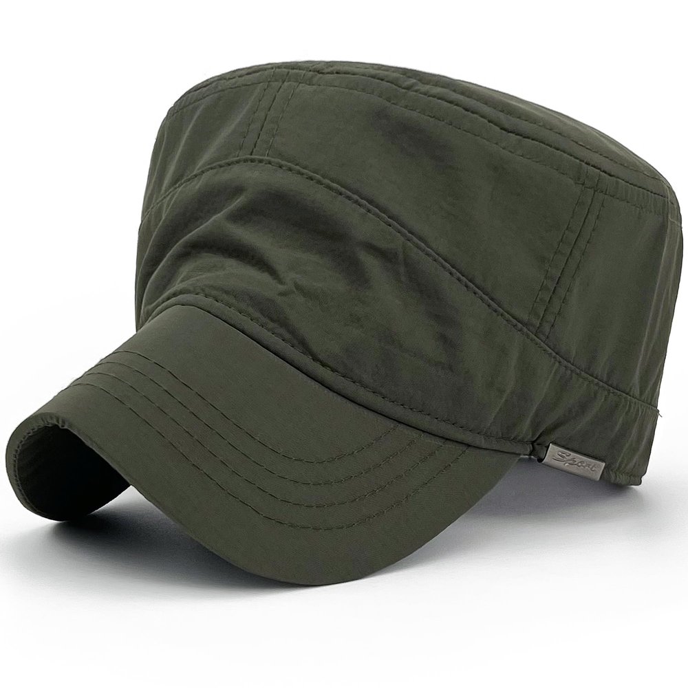 Rayna Fashion Water Resistant Cadet Caps for Women Army Military Hats for Men Quick Dry Flat Top Dad Cap