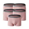 Maiyifu-GJ Men's U-Shaped Athletic Underwear Mid-Rise Breathable Boxer Briefs Cotton Cozy Trunks (Pink 5PC,X-Large) view 1