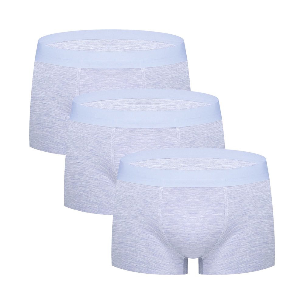 Maiyifu-GJ Men's Plain Weave U-Crotch Underwear Solid Colour Traceless Boxer Briefs Breathable Light Underpants (Purple 3PC,3X-Large)
