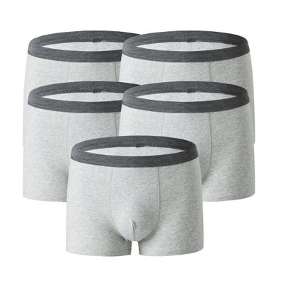 Maiyifu-GJ Men's U-Shaped Athletic Underwear Mid-Rise Breathable Boxer Briefs Cotton Cozy Trunks (Gray 5PC,X-Large)