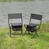 CQSLTJT Set of 3, Folding Outdoor Table and Chairs Set for Indoor, Outdoor Camping, Picnics, Beach,Backyard, Party, Patio Black Gray view 3