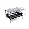 CQSLTJT Set of 3, Folding Outdoor Table and Chairs Set for Indoor, Outdoor Camping, Picnics, Beach,Backyard, Party, Patio Black Gray view 4