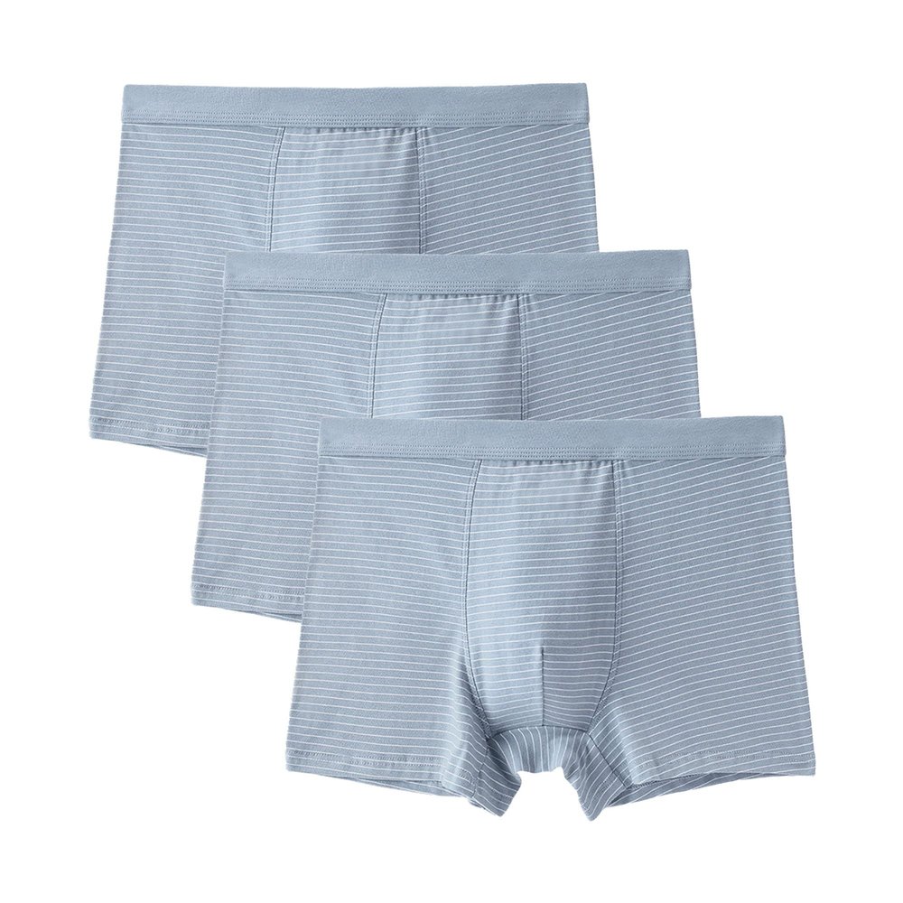 Maiyifu-GJ Men's Moisture-Absorbing U Convex Underwear Comfort Stripe Trunks Soft Cotton Boxer Briefs (Blue 10 3PC,7X-Large)