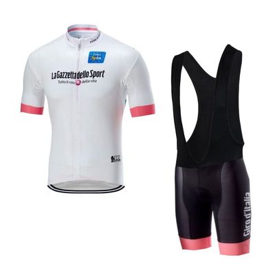 Italy Tour Team White Cycling Jersey Set,Summer Short Sleeve Cycle Shirt MTB Bike Clothing Bib Short Kits 9D Gel Pad (2XL)