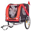 AMZOSS Folding Dog Bike Trailer, Heavy Duty Pet Cart Bicycle Wagon Cargo Carrier Attachment for Travel with Universal Hitch, 3 Doors, Aluminum Wheels, Safety Flag, Easy to Connect & Disconnect,Red view 1
