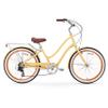 sixthreezero EVRYjourney Women's 7-Speed Step-Through Hybrid Cruiser Bicycle, 26" Wheels with 17.5" Frame, Cream with Brown Seat and Grips, Model:630034 & Firmstrong Classic Beach Cruiser Bicycle Bell view 3