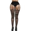 3 Pairs Women Classic Style Fishnet Thigh-High Stockings Tights Suspender Pantyhose Stockings for Women Girl (Black A) view 3
