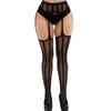 3 Pairs Women Classic Style Fishnet Thigh-High Stockings Tights Suspender Pantyhose Stockings for Women Girl (Black A) view 4
