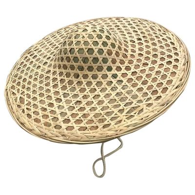 FIDDAA Big Eaves Bamboo Hat Hat, Leaf Rain-Proof Sunshade Hat, Fishing Hat, Dance Props, Decoration