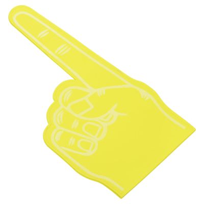 PATIKIL Foam Finger 18 Inch, Giant Foam Hands Number 1 Sports Themed Party Supplies Cheerleading for Sports Events Games Business Birthday Baseball Basketball Soccer Events Team, Yellow