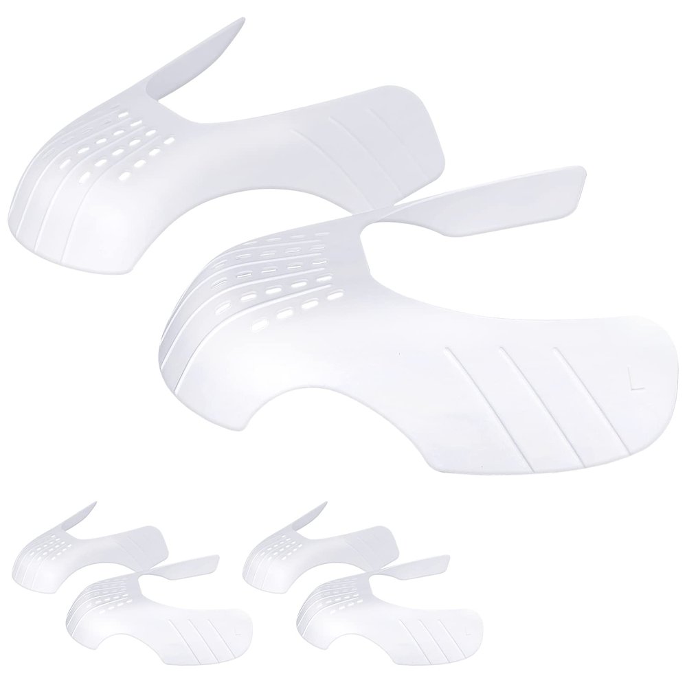 KHG Crease Protector Shoe Guard for Sneakers: Jordans/Air Force 1/ Dunks, 2 Pairs Anti Crease Shoe Protector, Men Women Kids Size 5.5-9, White