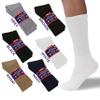 Diamond Star Diabetic Socks, Non-Binding Circulatory Cushion Cotton Crew Diabetic Socks for Men Women 9-11 (3 Pairs White) view 2