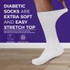 Diamond Star Diabetic Socks, Non-Binding Circulatory Cushion Cotton Crew Diabetic Socks for Men Women 9-11 (3 Pairs White) view 3