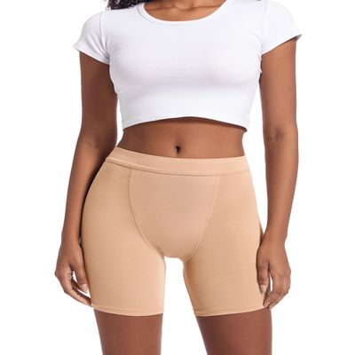 Goat Union Period Underwear 5 Boy shorts/Boxer Briefs, High Waist/Heavy Flow w/Organic Cotton Lining, Sand, 5XL