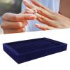 Jewelry Box, Jewelry Storage, 7 Slots Ring Earrings Tray Multifunctional Space Saving Blue Velvet Jewelry Display Case Display Organizer view 1