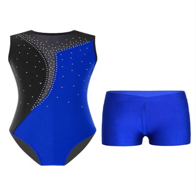 Freebily Kids Girls Sleeveless Gymnastic Leotard with Booty Shorts Tumbling Ballet Dance Outfits Athletic Dancewear Royal Blue 6 Years