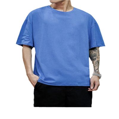 Summer Men's Cotton T-Shirt Casual Loose Short Sleeve T-Shirt Mens Tee Tops Men Shirt