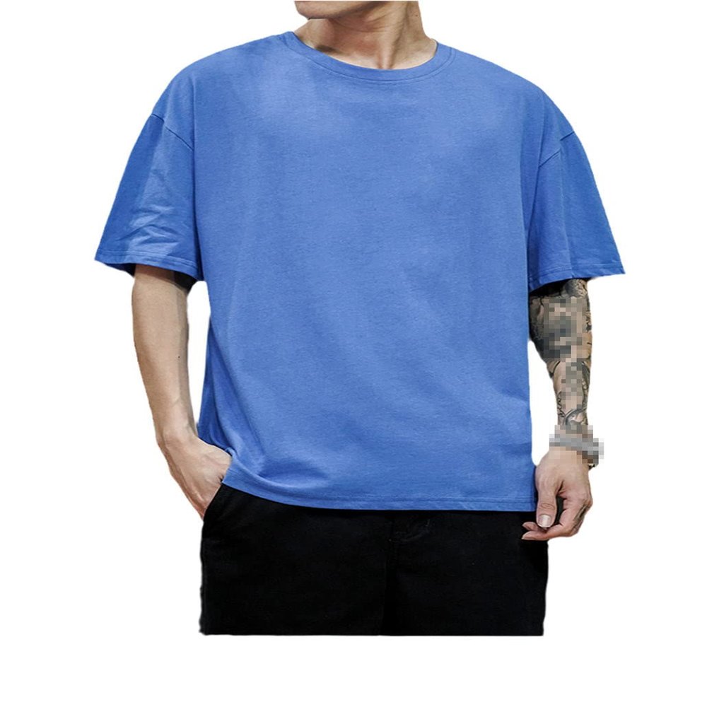 Summer Men's Cotton T-Shirt Casual Loose Short Sleeve T-Shirt Mens Tee Tops Men Shirt