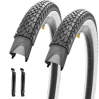 2 Pack 24x2.125 Cruiser Beach Bike Tires and Levers Bicycle Tires