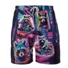 Raccoon Bar Men's Quick Dry - Love Animal Hawaiian Shorts for Men - Beach Shorts Swim Trunks Set 5 (TND-LN-1) Size 3XL view 1