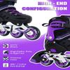 Purple Inline Skates for Youth Girls Women, 4 Sizes Adjustable Blades Roller Skates with Ankle Support, Adjustable Strap, 90mm Wheels and Soft Boot Fit for Skating, Roller Derby, Street Hockey view 2