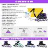 Purple Inline Skates for Youth Girls Women, 4 Sizes Adjustable Blades Roller Skates with Ankle Support, Adjustable Strap, 90mm Wheels and Soft Boot Fit for Skating, Roller Derby, Street Hockey view 4