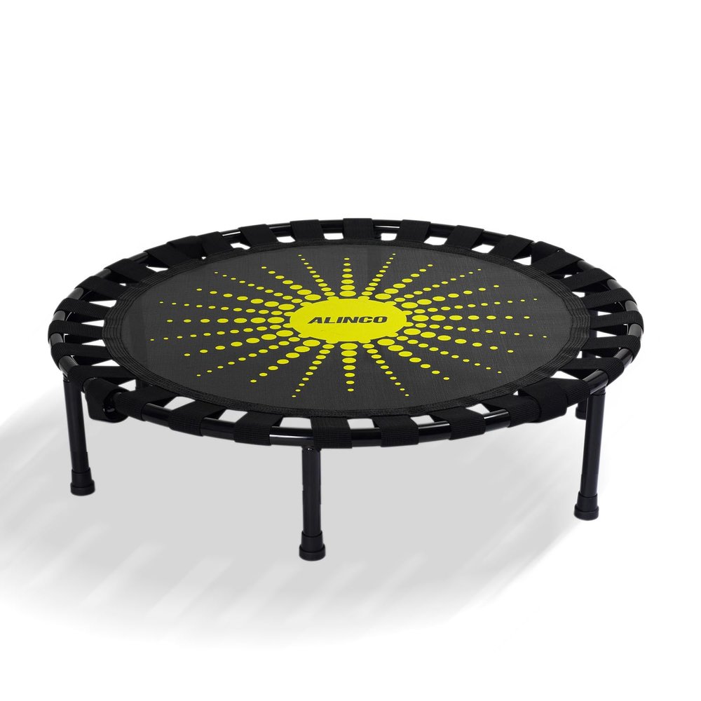Alinco (ALINCO) EXGA923Y Folding Trampoline, 36.2 inches (92 cm), Indoor Fitness, Exercise, Whole Body, Silent, Easy to Assemble, Foldable, Compact Storage, for Home Use, Adults and Children, Yellow
