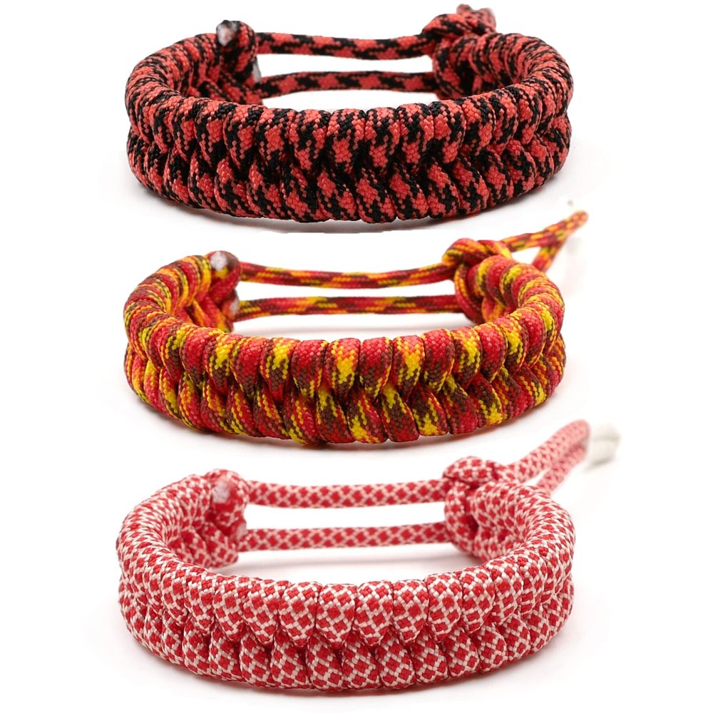 Paracord Survival Bracelet Adjustable 550lb Parachute Bracelet Tactical Bracelet for Men Women Handmade Straps for Hiking, Camping, Fishing and Outdoor Activities (B1#3 Pack)